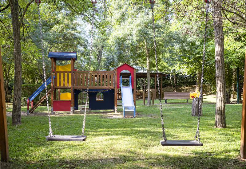 Swing and slide at Green Village